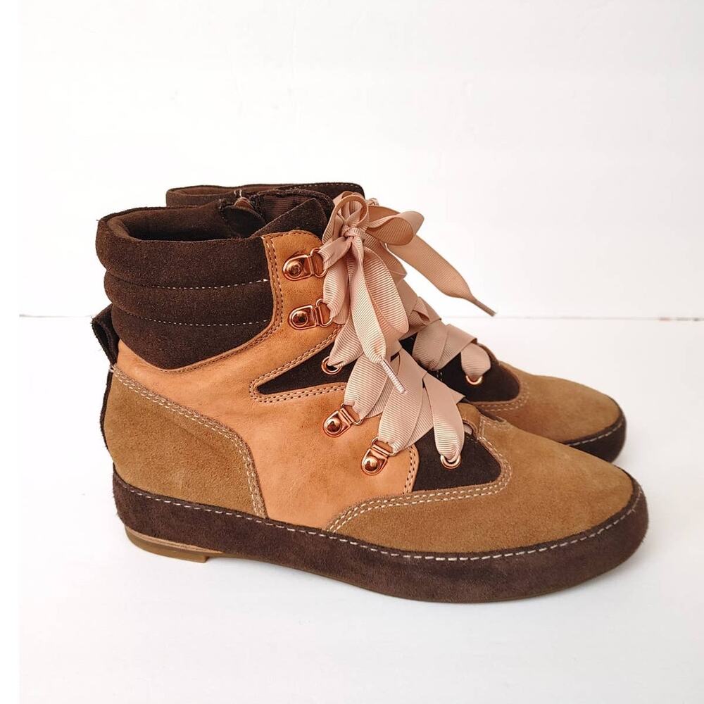 Kelsi Dagger Brooklyn Mari Ankle Boots Suede Leather Zip Up Sz 7.5